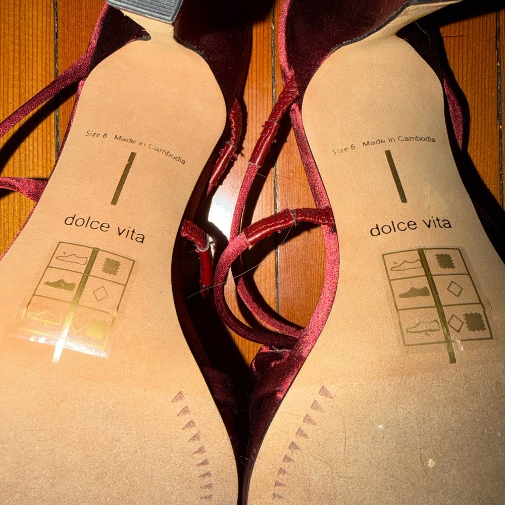 Dolce Vita Burgundy Strappy Heels New Size 6 - Picture 3 of 3